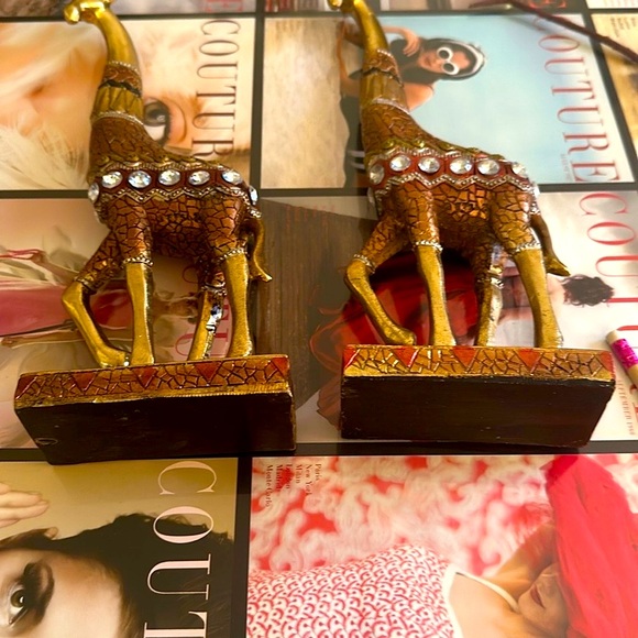 Decorative Giraffe Figurines with Gem Accents (2) - Picture 2 of 6